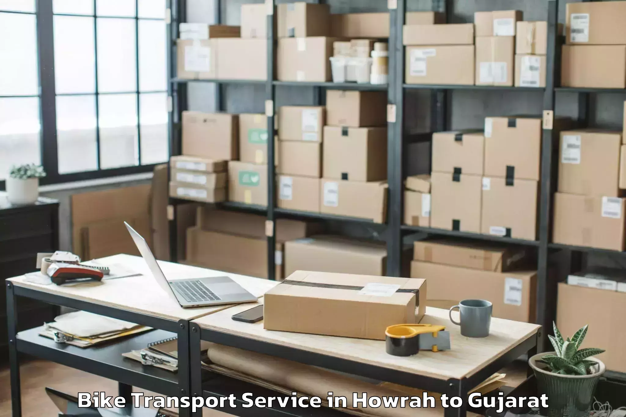 Quality Howrah to Navrangpura Bike Transport